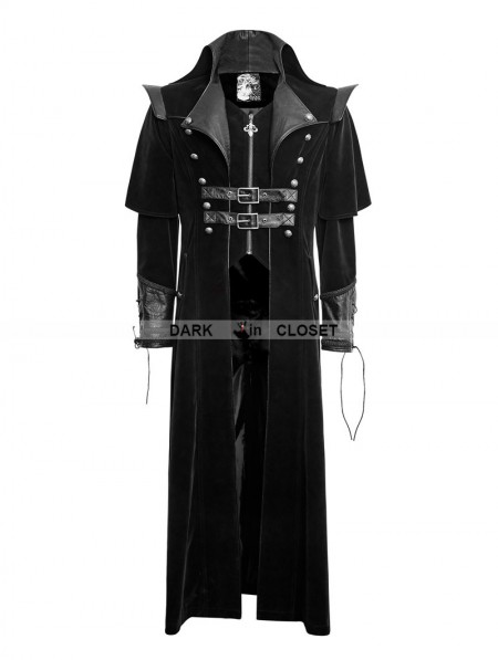 Punk Rave Black Gothic Long Cloak Coat for Men - DarkinCloset.com