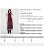Punk Rave Red Gothic Church Skull Print Mesh Halter Long Dress