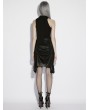 Punk Rave Black Gothic Wasteland Punk Ruched Irregular Skirt