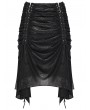 Punk Rave Black Gothic Wasteland Punk Ruched Irregular Skirt