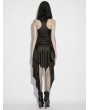 Punk Rave Black Gothic Wasteland Hooded Sleeveless Asymmetrical Dress