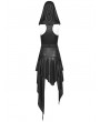 Punk Rave Black Gothic Wasteland Hooded Sleeveless Asymmetrical Dress