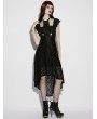 Punk Rave Black Gothic Cross Flutter Sleeve Lace High-Low Dress