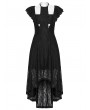 Punk Rave Black Gothic Cross Flutter Sleeve Lace High-Low Dress