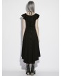 Punk Rave Black Gothic Cross Flutter Sleeve Knitted High-Low Dress