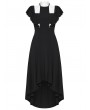Punk Rave Black Gothic Cross Flutter Sleeve Knitted High-Low Dress