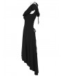 Punk Rave Black Gothic Cross Flutter Sleeve Knitted High-Low Dress
