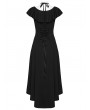 Punk Rave Black Gothic Cross Flutter Sleeve Knitted High-Low Dress