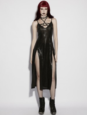 white christmas dresses Gothic Skull Pattern Straps Dress Wine Red main image 0