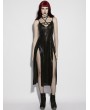 Punk Rave Black Gothic Punk Sexy Pentagram Slip Slit Dress