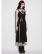Punk Rave Black Gothic Punk Sexy Pentagram Slip Slit Dress