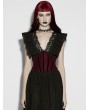 Punk Rave Red Gothic Embroidery Lace Spiked Corset Waistband