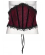 Punk Rave Red Gothic Embroidery Lace Spiked Corset Waistband