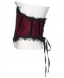 Punk Rave Red Gothic Embroidery Lace Spiked Corset Waistband