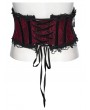 Punk Rave Red Gothic Embroidery Lace Spiked Corset Waistband