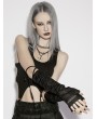 Punk Rave Black Gothic Wasteland Ruched Rivet Strap Gloves