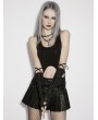 Punk Rave Black Gothic Wasteland Ruched Rivet Strap Gloves