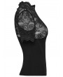 Punk Rave Black Gothic Short Sleeved Lace Shirt for Women