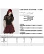 Punk Rave Black Gothic Short Sleeved Lace Shirt for Women