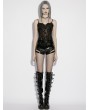 Punk Rave Black Gothic Daily Sexy Lace Camisole Top for Women