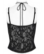 Punk Rave Black Gothic Daily Sexy Lace Camisole Top for Women