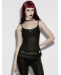 Punk Rave Black Gothic Daily Mesh Camisole Top for Women