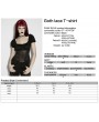 Punk Rave Black Gothic Lace Spliced Short Sleeve Shirt for Women