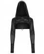 Punk Rave Black Gothic Punk Pullover Hooded Ultra Crop Top for Women