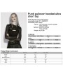 Punk Rave Black Gothic Punk Pullover Hooded Ultra Crop Top for Women
