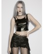 Punk Rave Black Gothic Punk Buckle Vest Top for Women