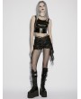 Punk Rave Black Gothic Punk Buckle Vest Top for Women
