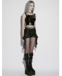 Punk Rave Black Gothic Punk Buckle Vest Top for Women