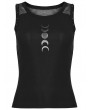 Punk Rave Black Gothic Moon Printed Vest Top for Women