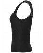 Punk Rave Black Gothic Moon Printed Vest Top for Women