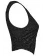 Punk Rave Black Gothic Sexy Deep V-Neck Jacquard Tank Top for Women