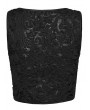 Punk Rave Black Gothic Sexy Deep V-Neck Jacquard Tank Top for Women