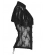 Punk Rave Black Gothic Perspective Lace Short Sleeve Shirt for Women