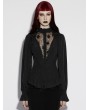 Punk Rave Black Gothic Daily Lace Spliced Shirt for Women