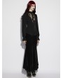 Punk Rave Black Gothic Daily Lace Spliced Shirt for Women