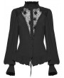 Punk Rave Black Gothic Daily Lace Spliced Shirt for Women