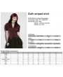 Punk Rave Red Gothic Striped V-neck Short Puff Sleeve Shirt for Women