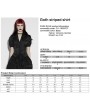 Punk Rave Black Gothic Striped V-neck Short Puff Sleeve Shirt for Women