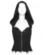 Punk Rave Black Gothic Punk Denim Hot Girl Detachable Hooded Vest Top
