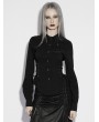 Punk Rave Black Dark Gothic Slim Fit Lace Up Shirt for Women