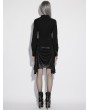 Punk Rave Black Dark Gothic Slim Fit Lace Up Shirt for Women