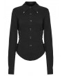 Punk Rave Black Dark Gothic Slim Fit Lace Up Shirt for Women