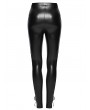 Punk Rave Black Gothic Embroidery Mesh Spliced Slim Fit Leggings for Women
