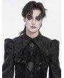Devil Fashion Black Retro Gothic Coffin Embroidered Lace Jabot