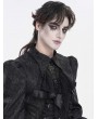 Devil Fashion Black Retro Gothic Coffin Embroidered Lace Jabot
