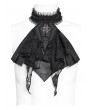 Devil Fashion Black Retro Gothic Coffin Embroidered Lace Jabot